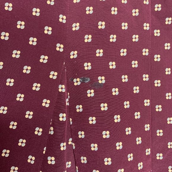 GAP 100% Silk Tulip Skirt Burgundy Khaki Blue Mini Print Classic Size 4 - Picture 3 of 10